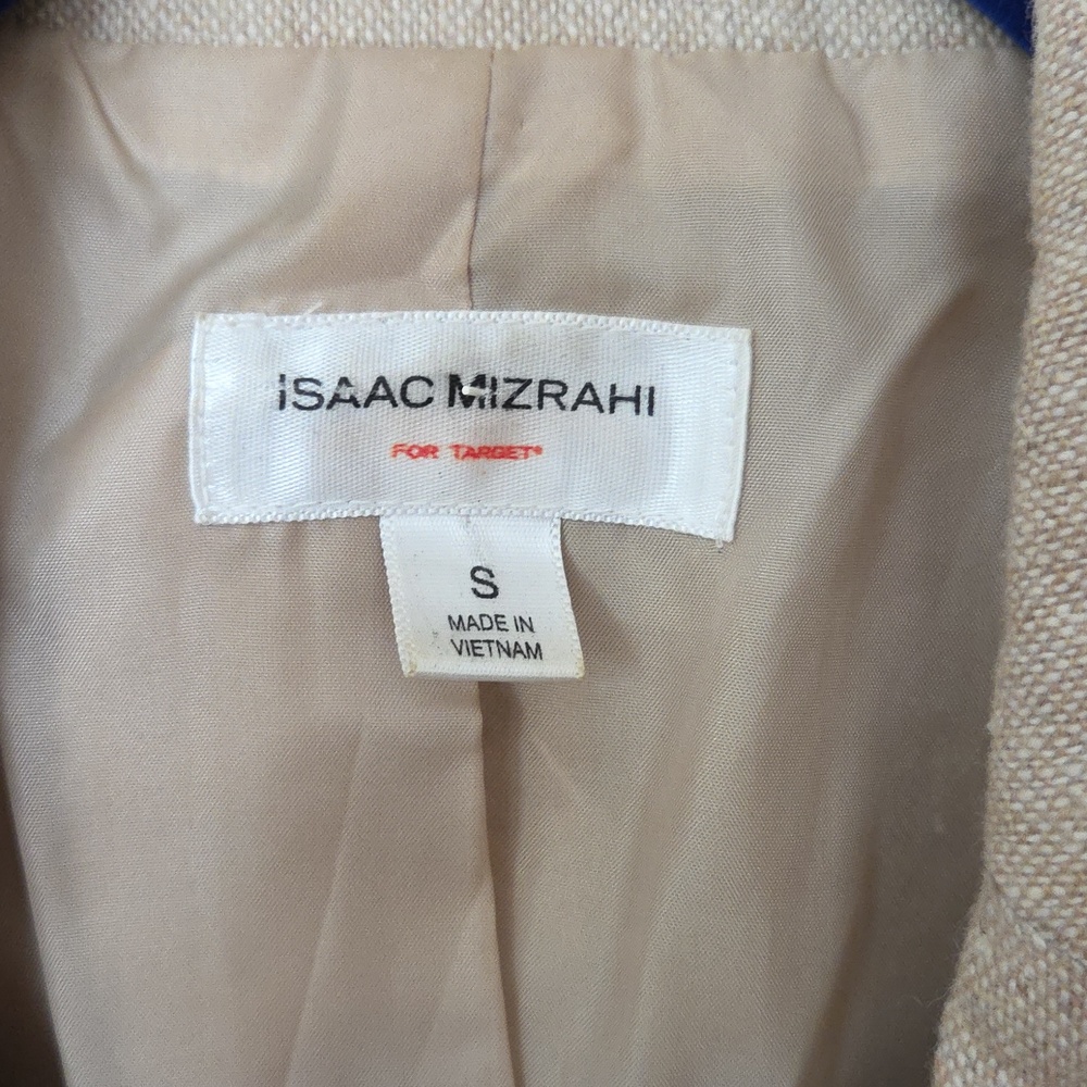 Isaac Mizrahi Wool Blend Blazer Sz S Tan Classic Basic Closet Staple - Picture 3 of 8